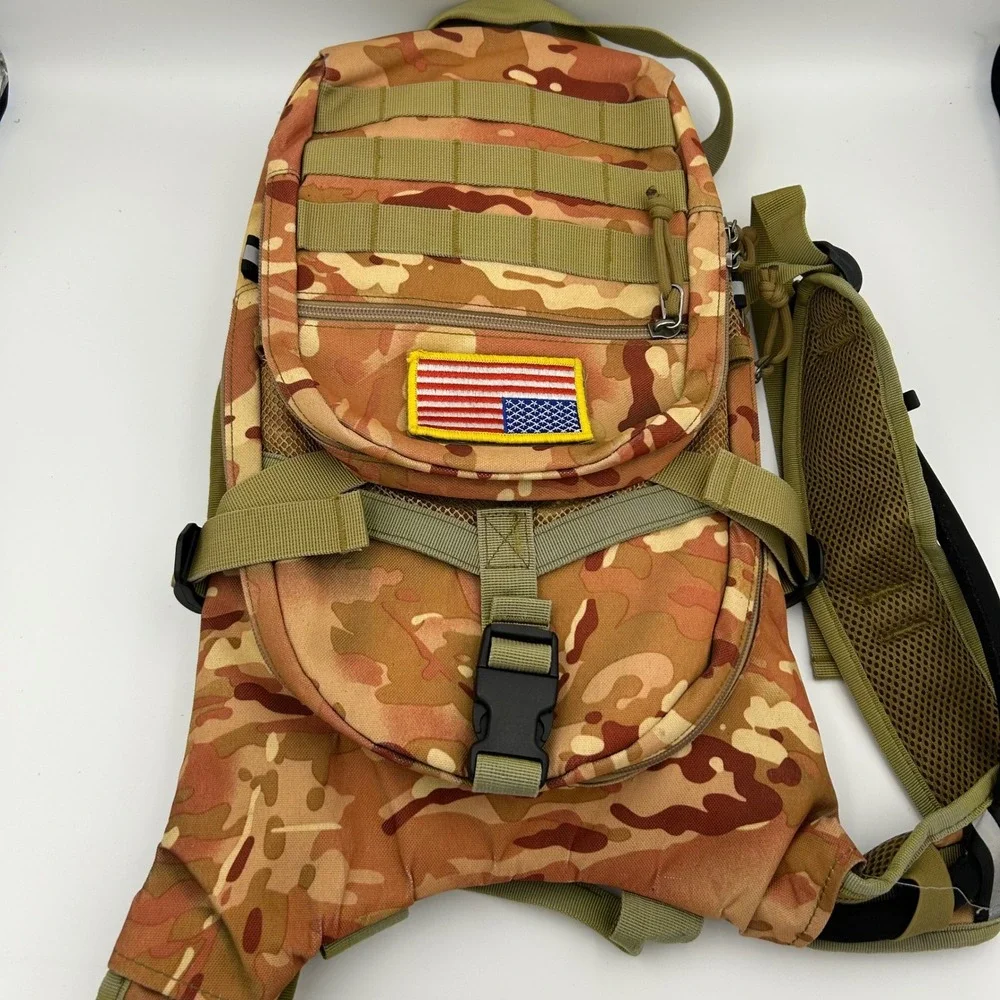 Tactical Hydration Backpack MOLLE Multicam Camo Hiking Pack Reservoir Sleeve